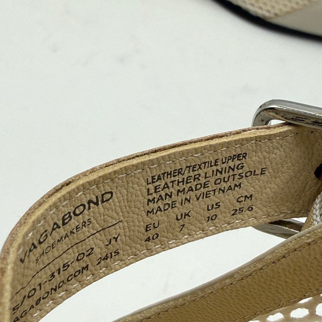 Vagabond Shoemakers Womens Wioletta Mesh Mary Jane Flats Size 10 Off White NWOB