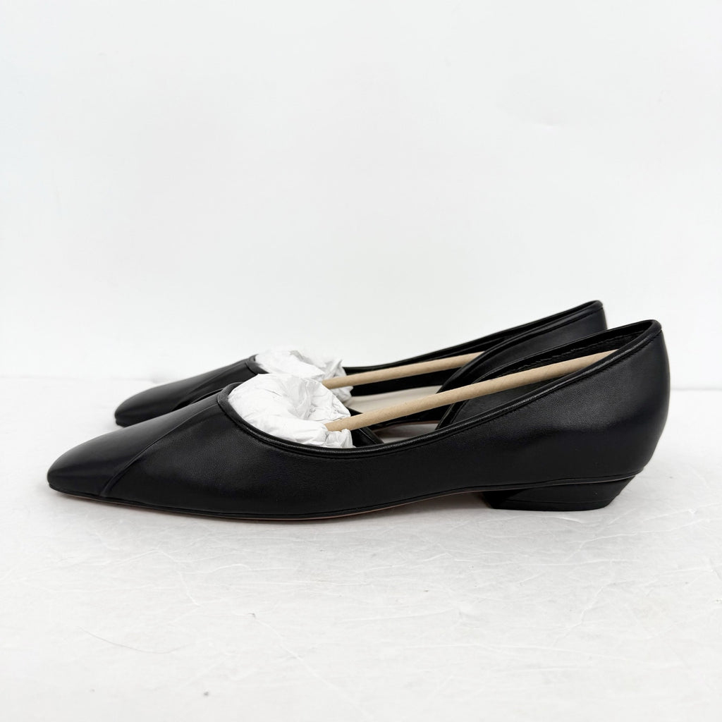 Franco Sarto Womens Debrah Flats US 9.5 M EU 40.5 Black Leather NIB