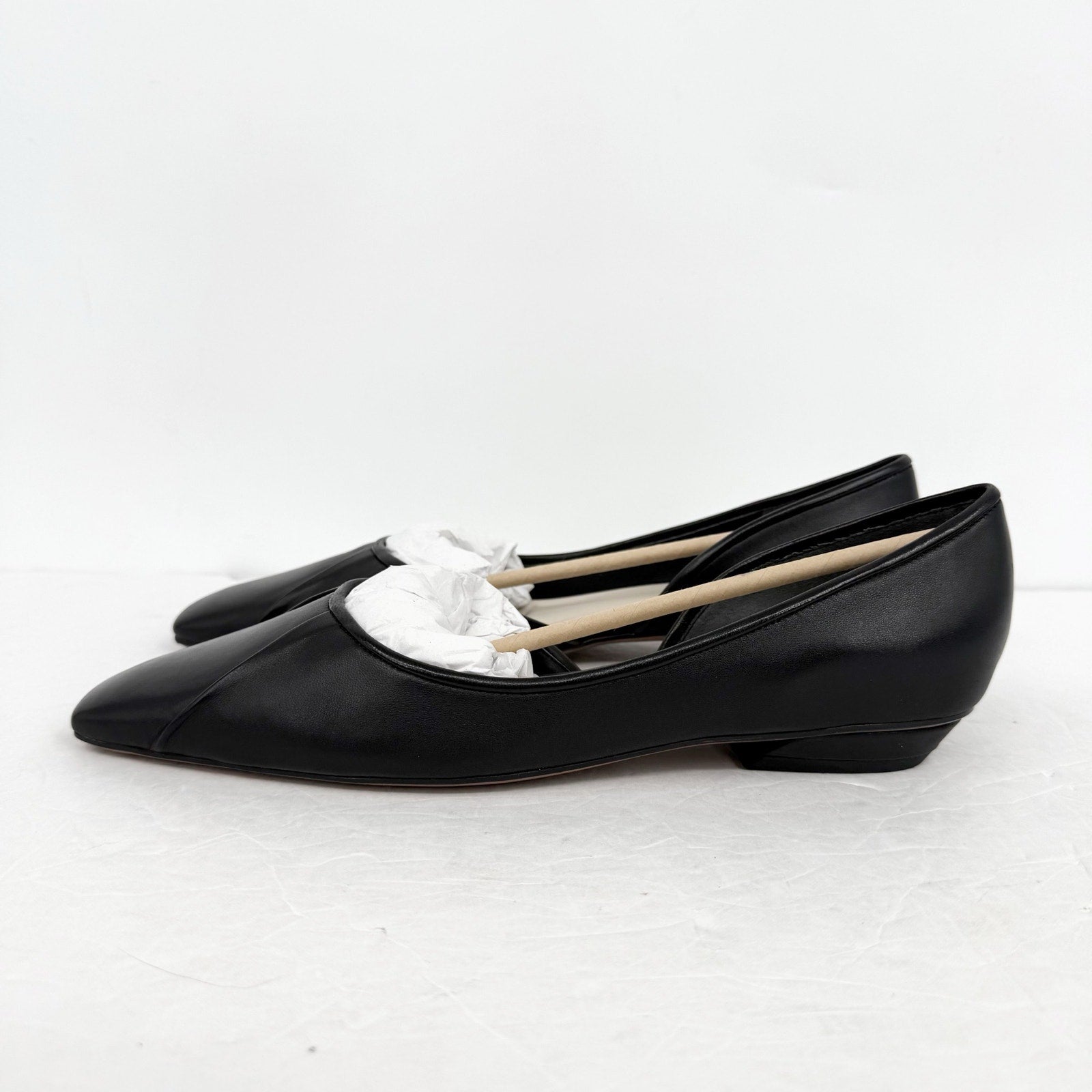 Franco Sarto Womens Debrah Flats US 9.5 M EU 40.5 Black Leather NIB