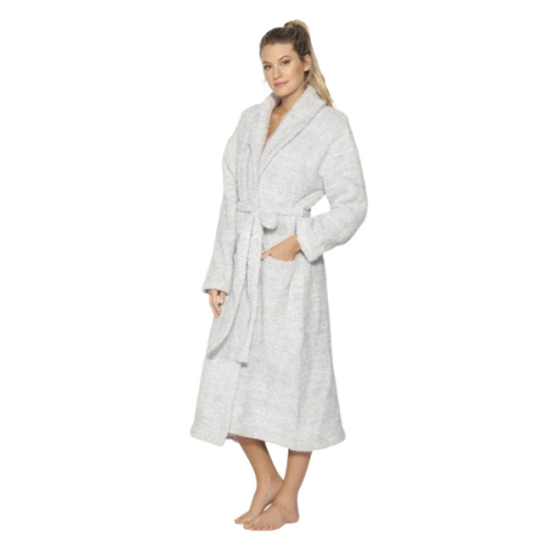 BAREFOOT DREAMS CozyChic Heathered Robe SIZE 2 LARGE- XL HE Ocean-White NWT