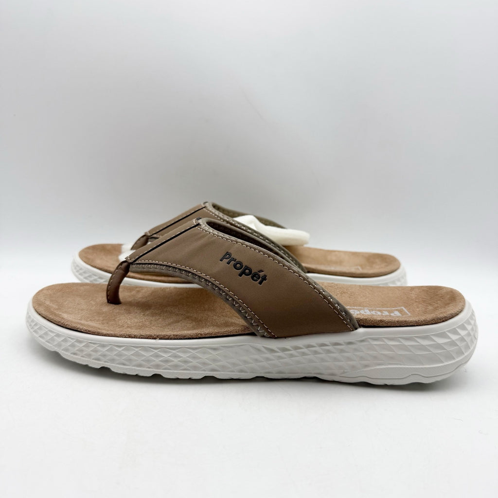 Propet Womens TravelActiv FT Flip Flop Sandals Size 9 Narrow Tan NWOB