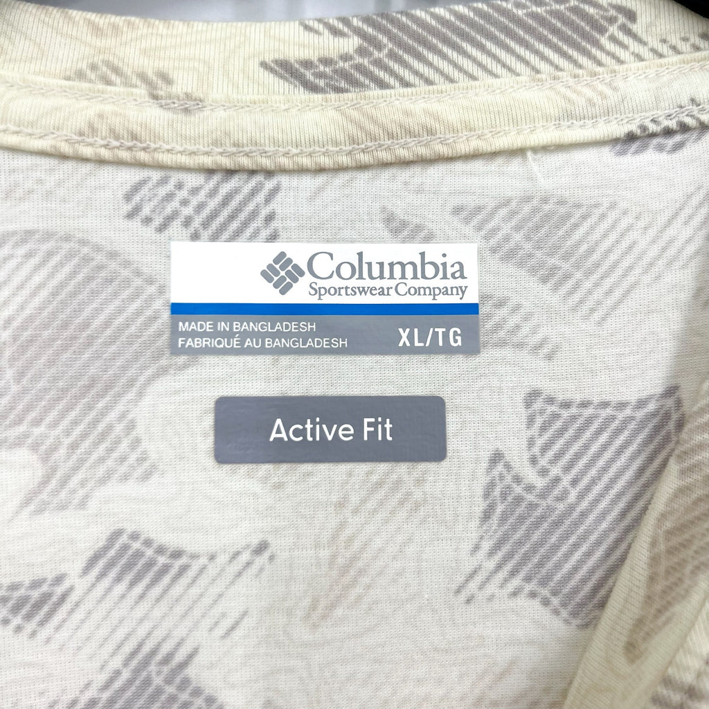 COLUMBIA Womens PFG Uncharted Knit Long Sleeve Shirt XL Stone Grey Cream NWT