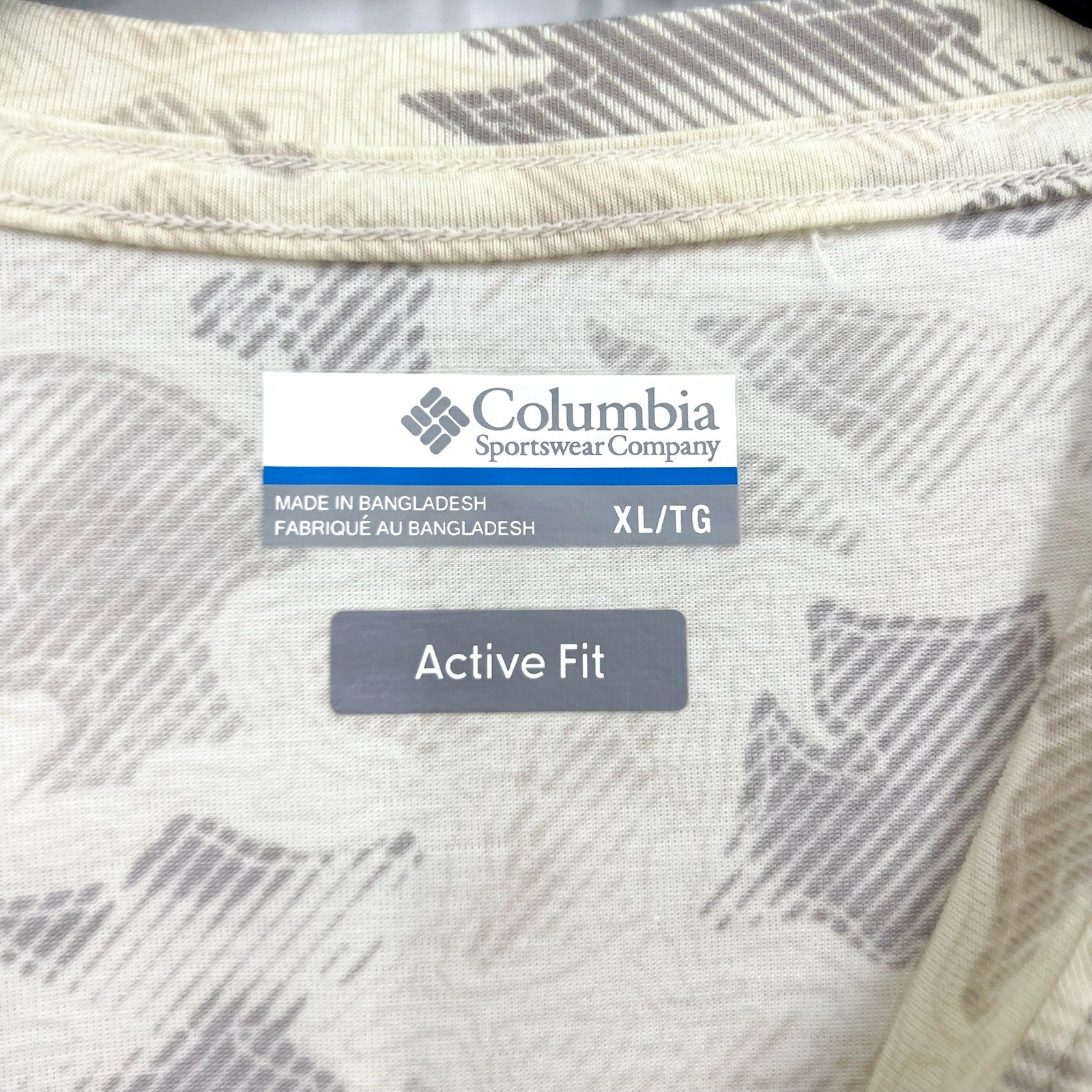 COLUMBIA Womens PFG Uncharted Knit Long Sleeve Shirt XL Stone Grey Cream NWT