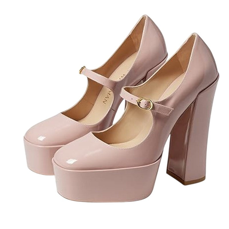 Stuart Weitzman Womens Skyhigh 145 Mary Jane Platform Pump US 9.5 Pink NWOB
