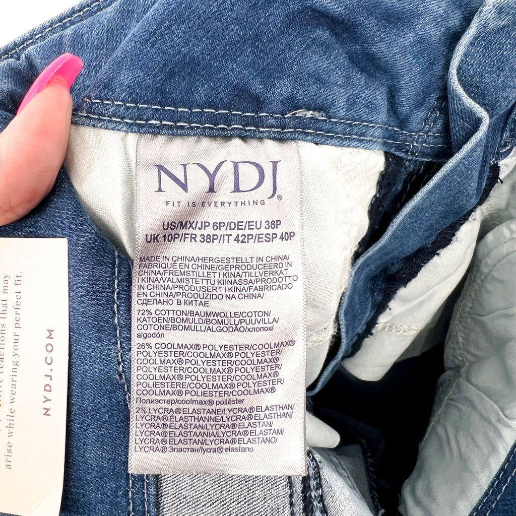 NYDJ Womens Cool Embrace Major Wide Leg Capri Jeans 6 PETITE Compass Blue NWT