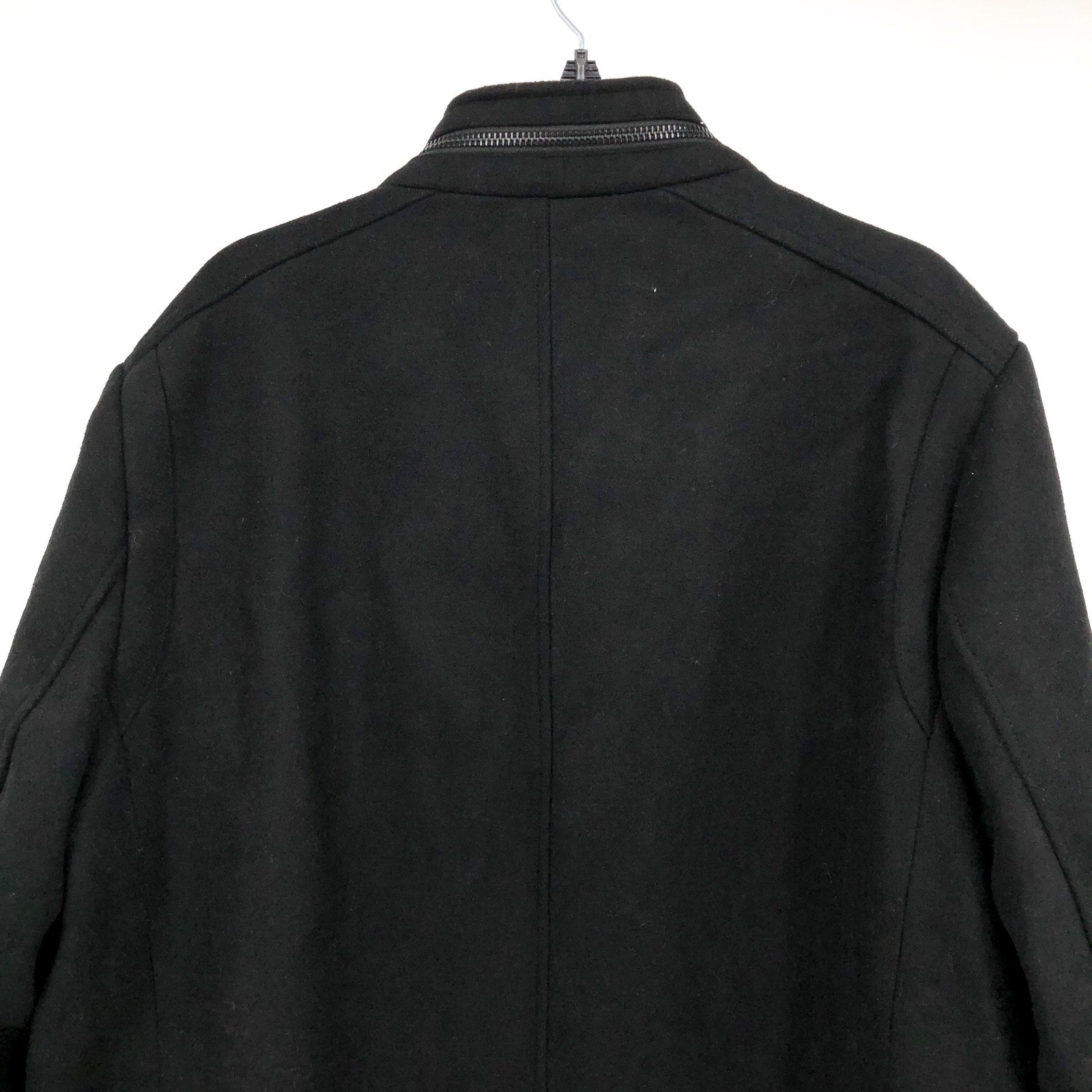 KENNETH COLE Mens Walker Jacket XXL Black Wool Blend Collared Car Coat NWOT