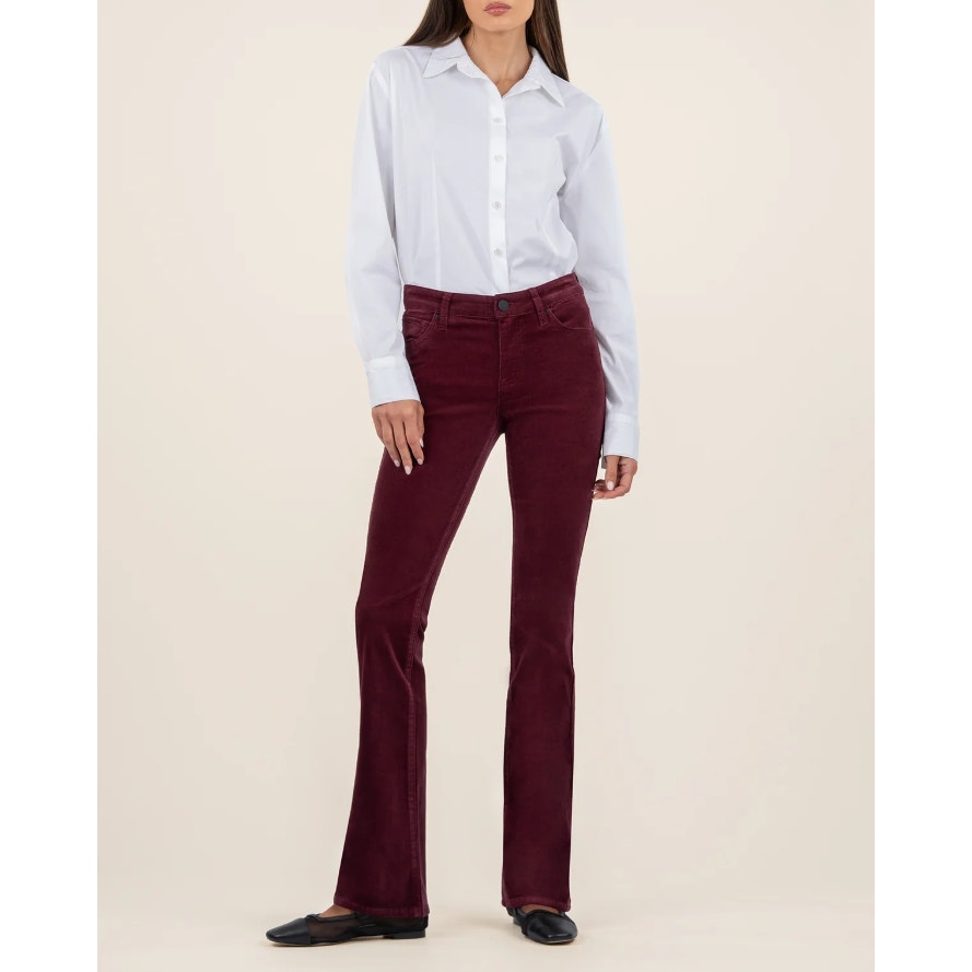KUT FROM THE KLOTH Women's Karen Baby Boot Jeans Size 12 Red Wine Corduroy NWT