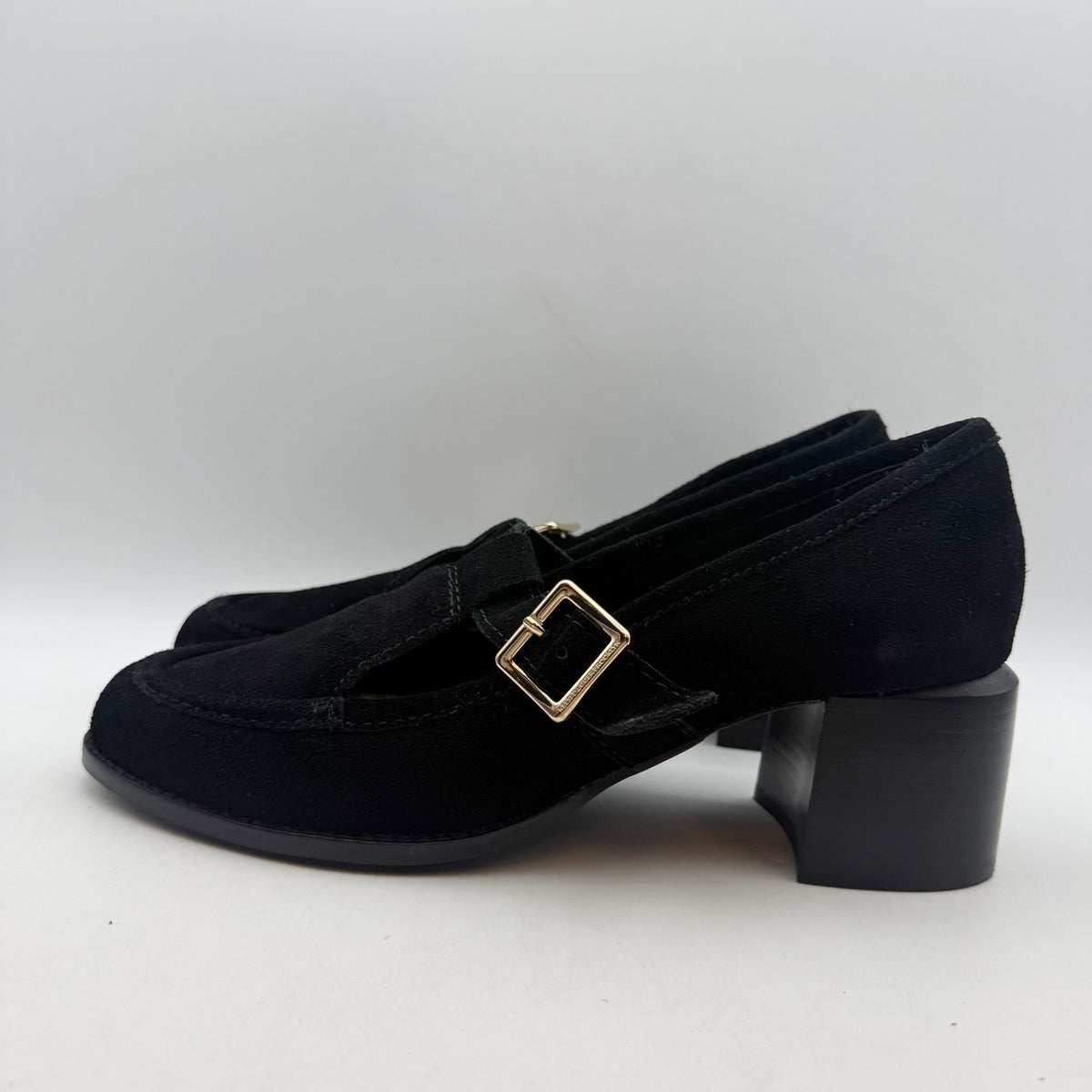Kelsi Dagger Womens Caleb Mary Jane Heels Size 9 EU 39.5 Black Cow Suede NWOB