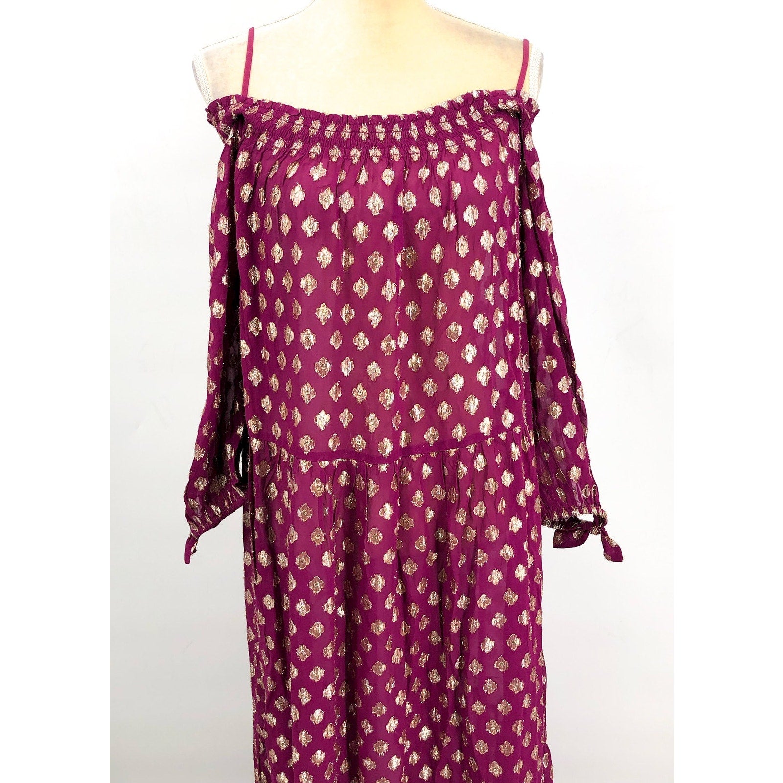 LILLY PULITZER Womens Dayla Maxi Cover-Up Dress XL Dark Red Cherry Gold NWT