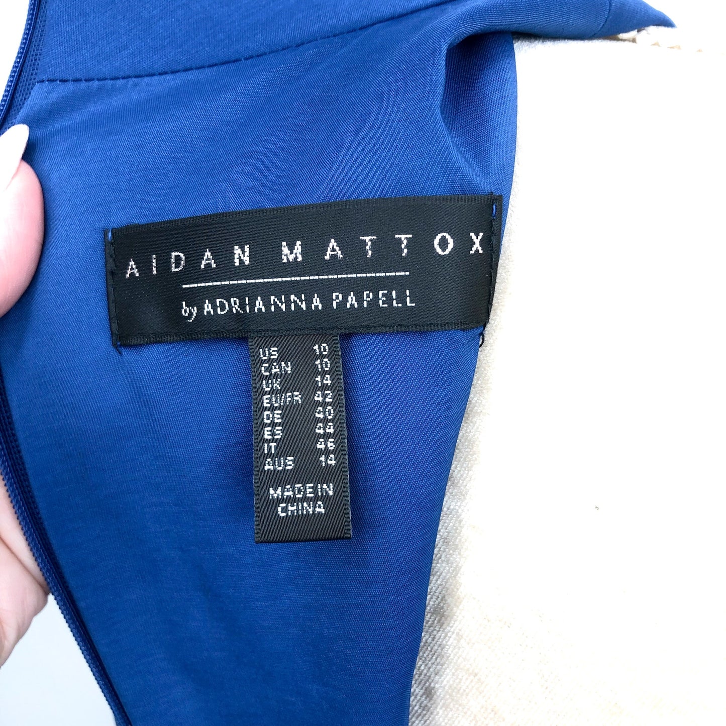 AIDAN MATTOX Mikado Midi Dress Size 10 Blue Satin Sleeveless Cocktail Party NWT