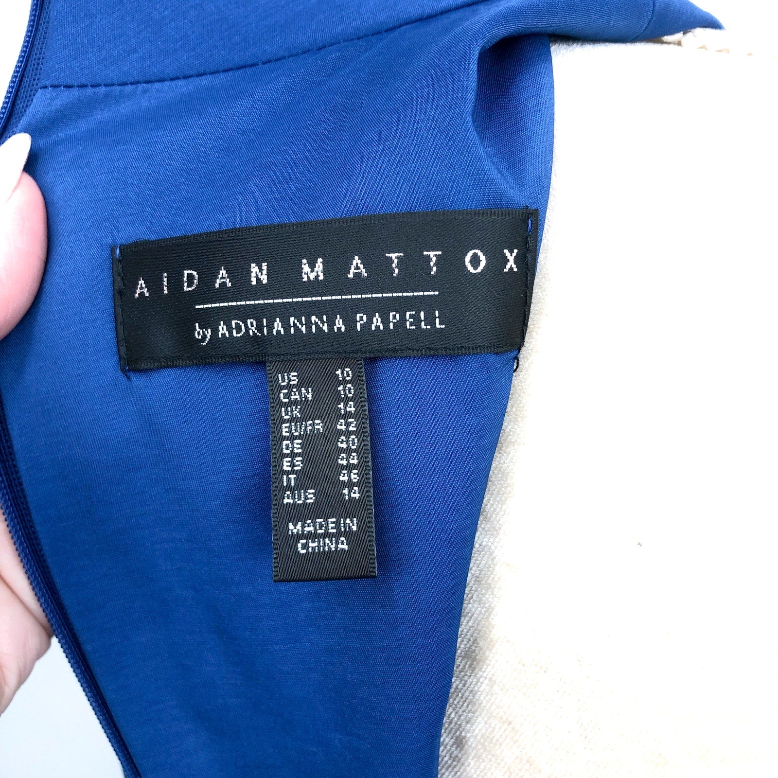 AIDAN MATTOX Mikado Midi Dress Size 10 Blue Satin Sleeveless Cocktail Party NWT