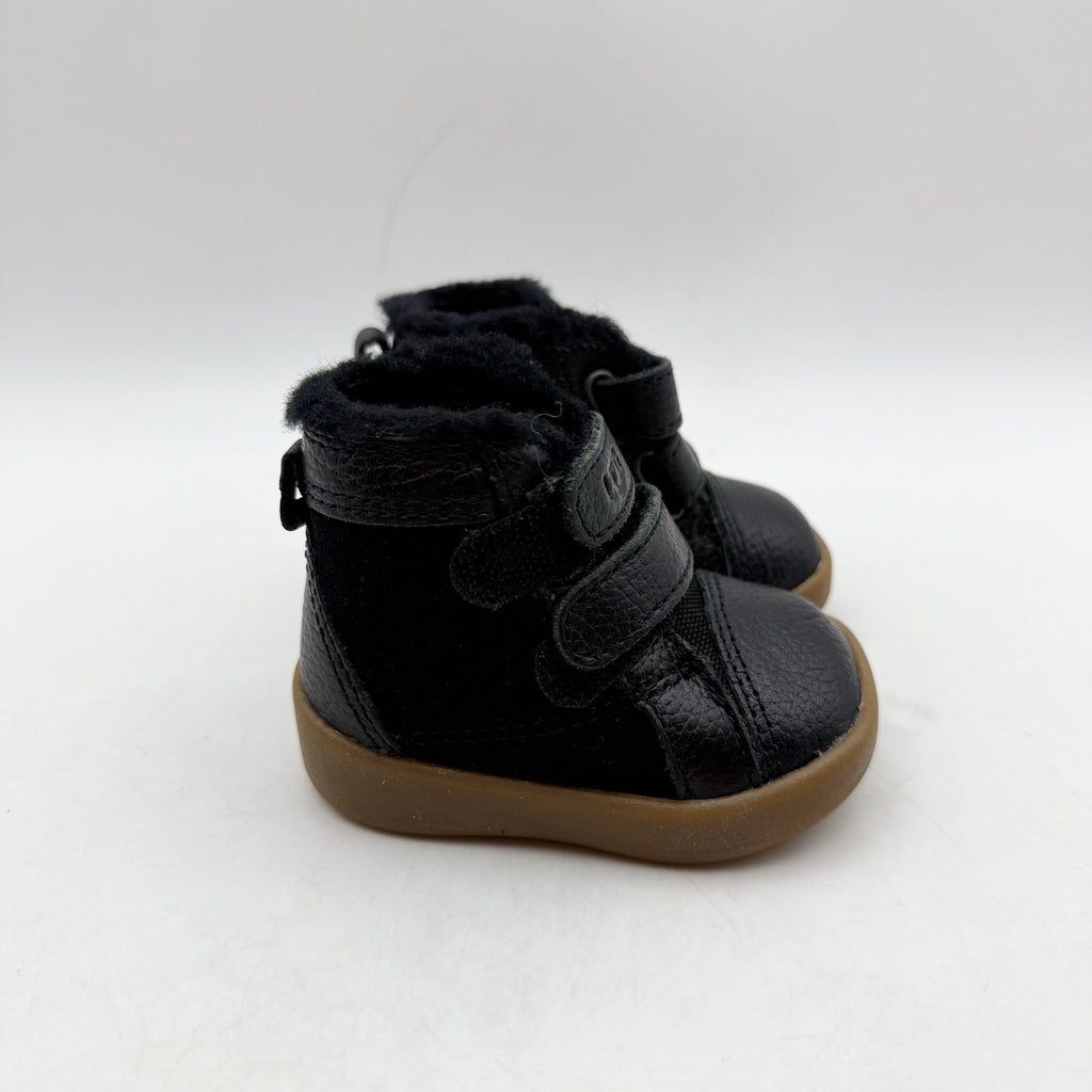 UGG Baby Rennon ll Boots US 0/1 XS Black Suede Leather NIB