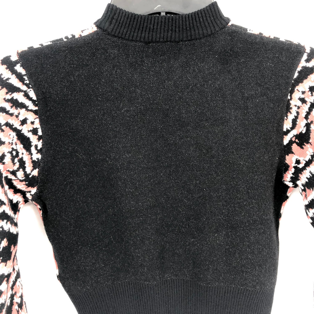 BARDOT JUNIOR Girl's Roar Intarsia Knit Crewneck Sweater Size 10 Black Lion NWT