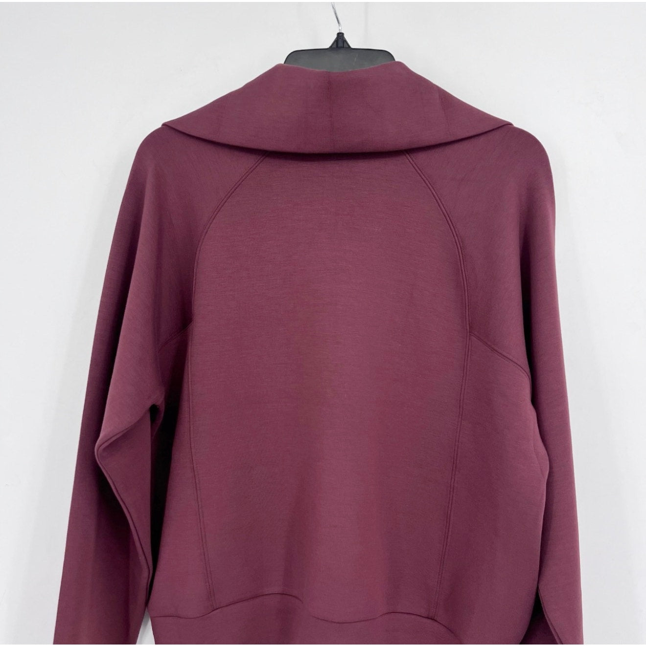SPANX Womens AirEssentials 1/2 Zip Pullover Sweatshirt Medium Wine Red Spice NWT