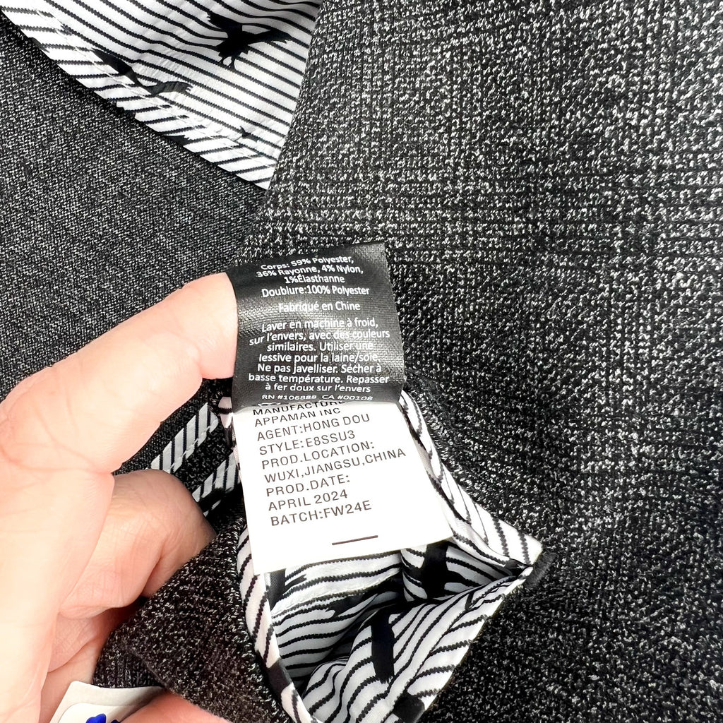 APPAMAN Boy's Stretchy Mod Suit Jacket Size 16 Grey Noir Micro Plaid NWT