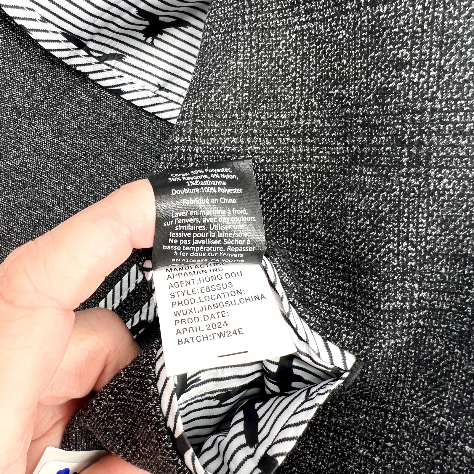 APPAMAN Boy's Stretchy Mod Suit Jacket Size 16 Grey Noir Micro Plaid NWT