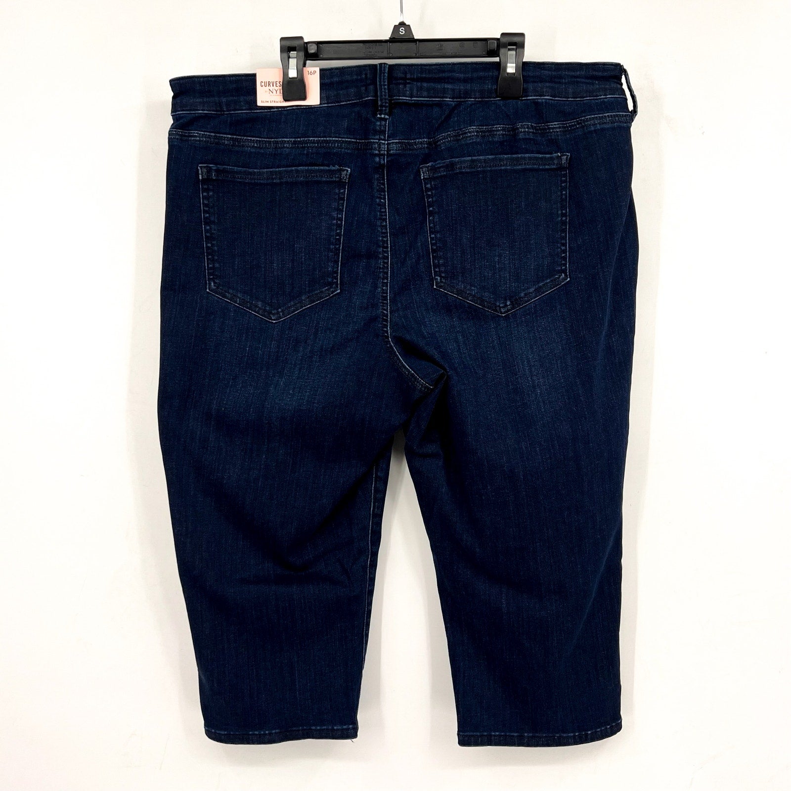 NYDJ Curves 360 Womens Slim Straight Crop Jeans Size 16 PETITE Mesquite Blue NWT