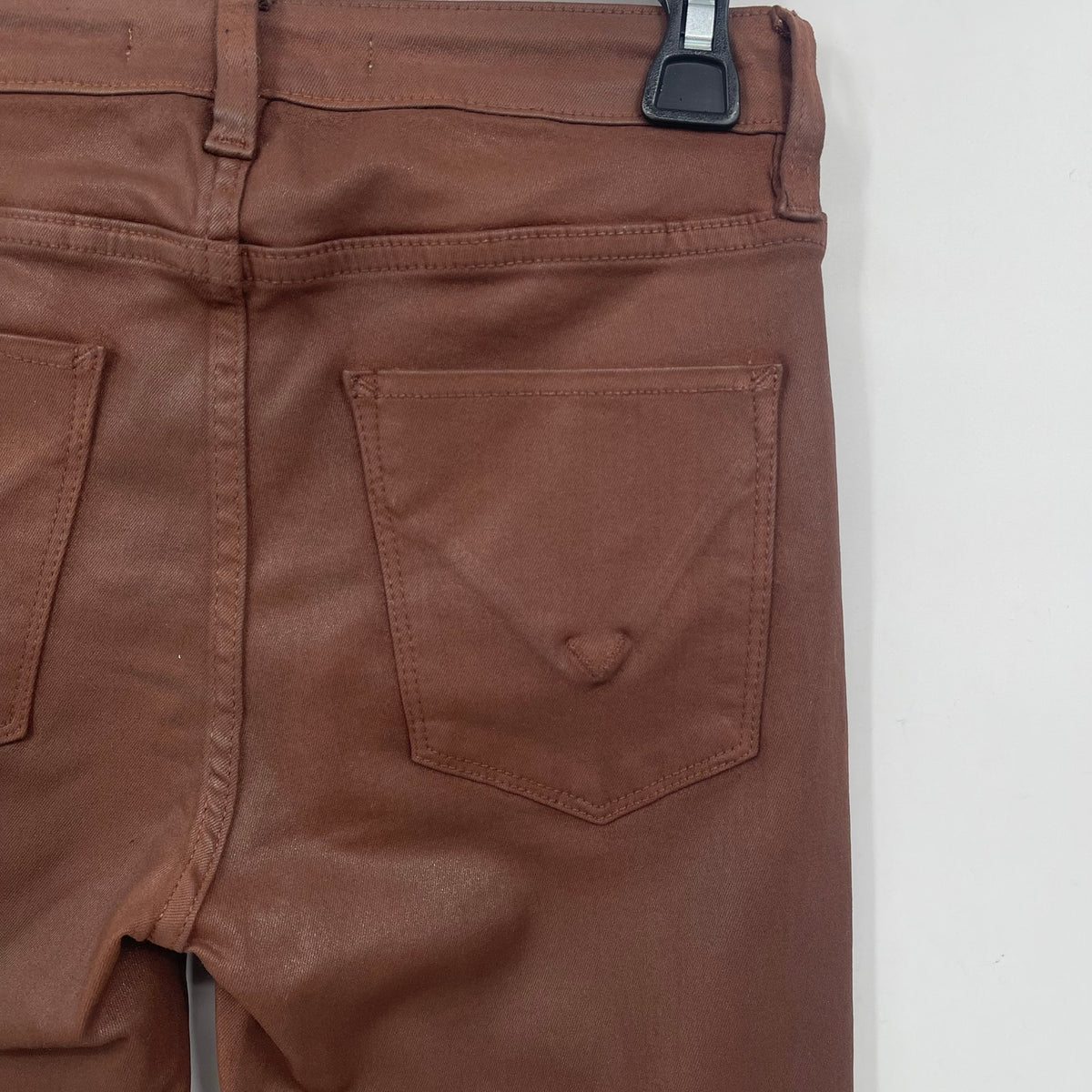 Hudson Womens Nico Straight Ankle Jean Size 25 US 0 Brown Coated Mid-Rise NWOT