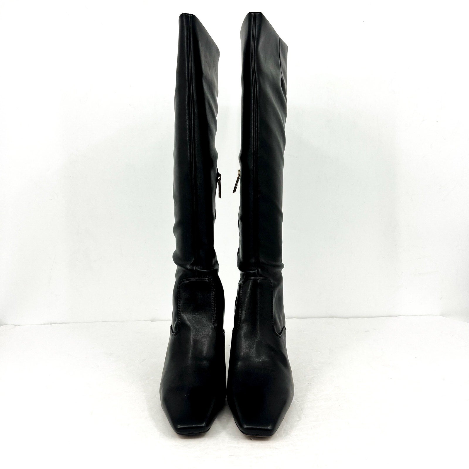 Franco Sarto Womens Bowman Knee High Boots US 9M Black Faux Leather NWOB