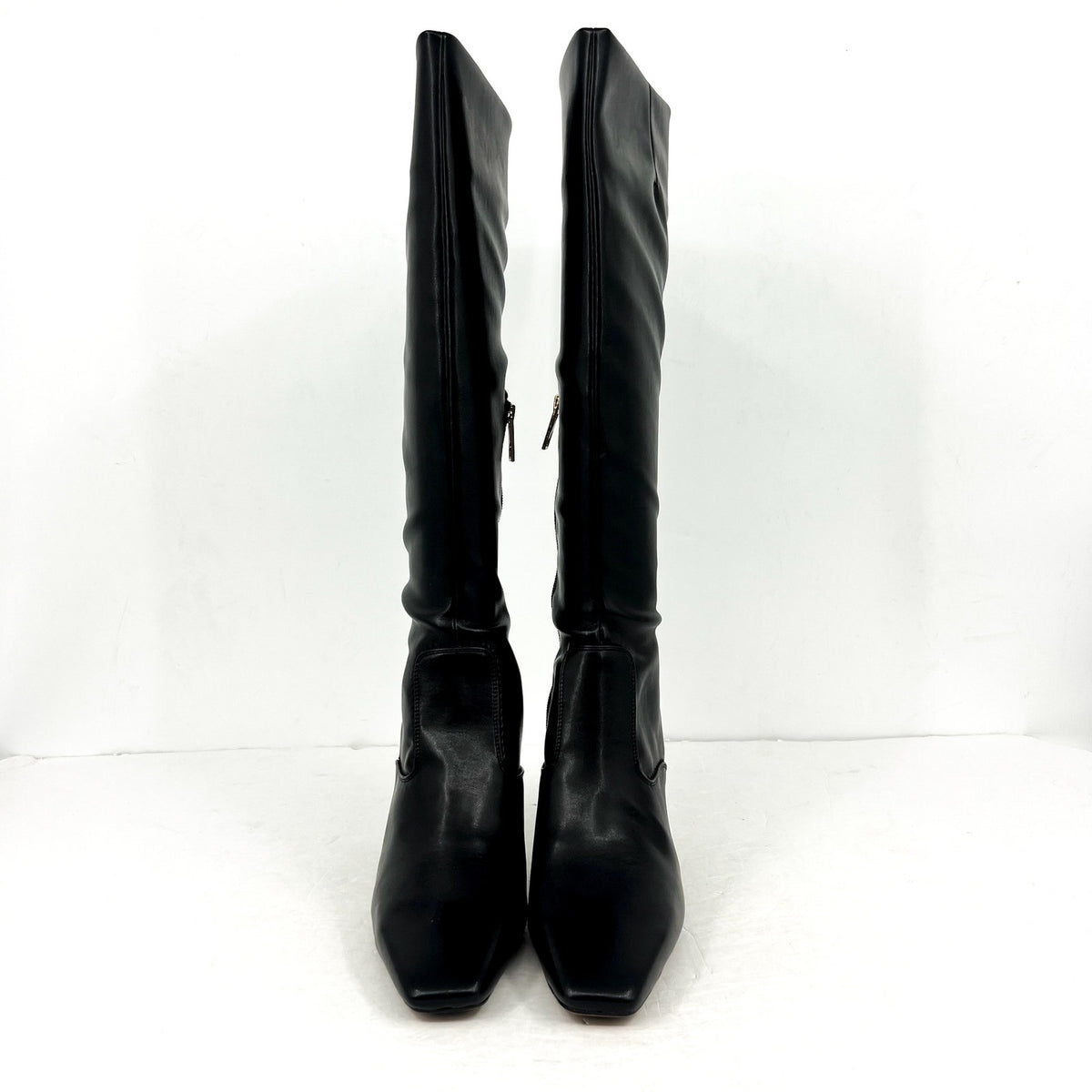 Franco Sarto Womens Bowman Knee High Boots Size 9M Black Faux Leather NWOB
