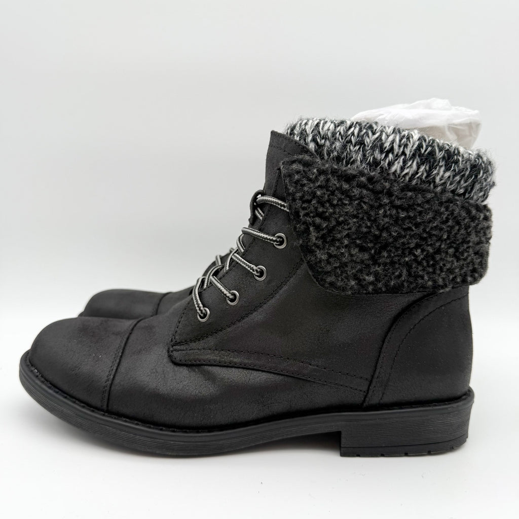Cliffs by White Mountain Womens Duena Ankle Booties US 8.5 M Black Knit NIB