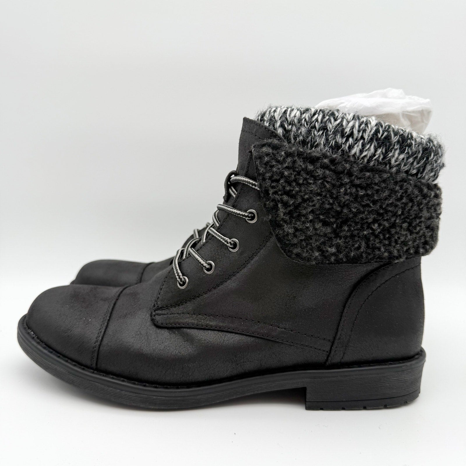 Cliffs by White Mountain Womens Duena Ankle Booties US 8.5 M Black Knit NIB