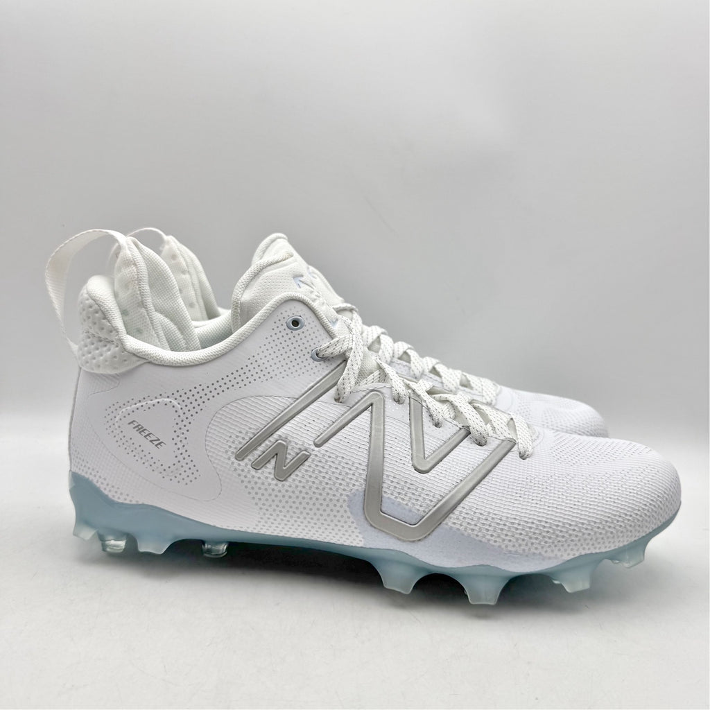 New Balance Mens Freeze 4.0 Lacrosse Cleats Size 8 White Blue Athletic NWOB