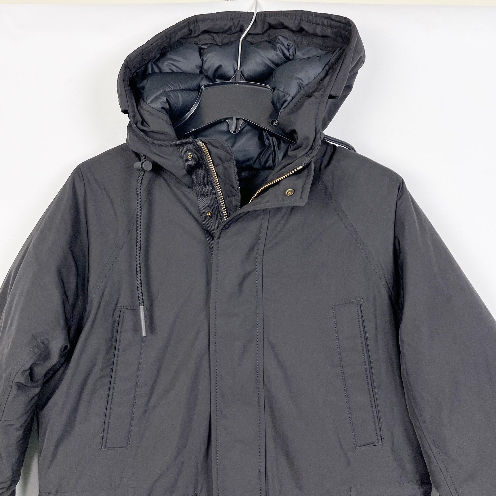 Everlane Mens The Renew Long Parka Coat XS Black Primaloft Hood Extra Heavy NWT