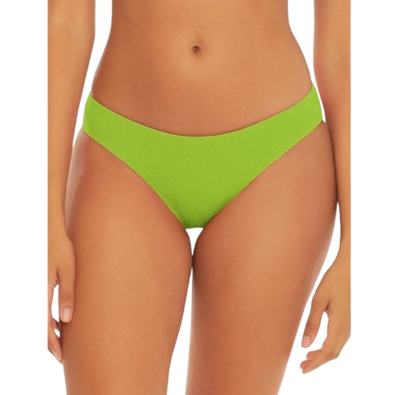 BECCA Women's Adela Hipster Bikini Bottoms Small Kiwi Green Fine Line Rib NWT