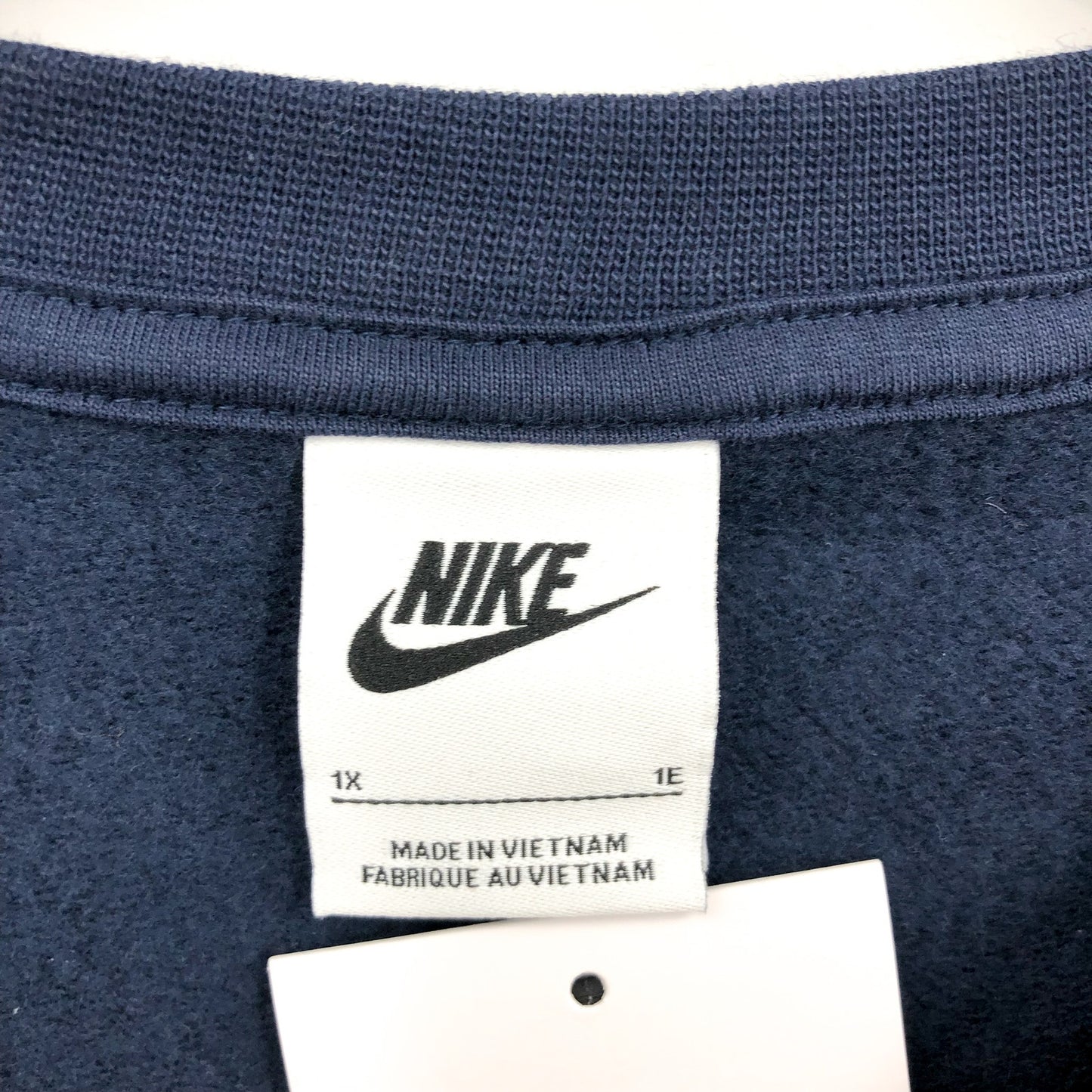 NIKE Womens Club Crewneck Sweatshirt 1X Navy Blue Fleece Long Sleeve NWT