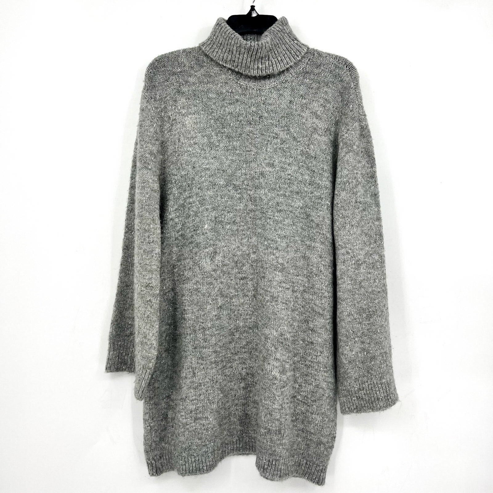 STEVE MADDEN Women's Abbie Sweater Dress Medium Heather Grey Turtleneck NWT