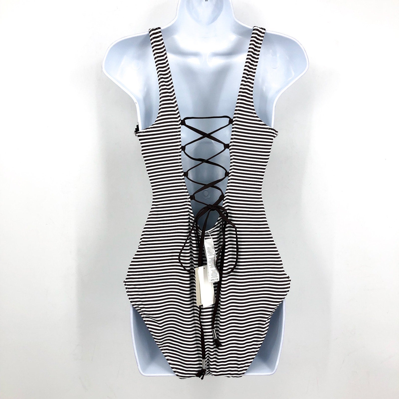 TOMMY BAHAMA Breaker Bay Reversible One-Piece Swimsuit Size 14 Brown NWT