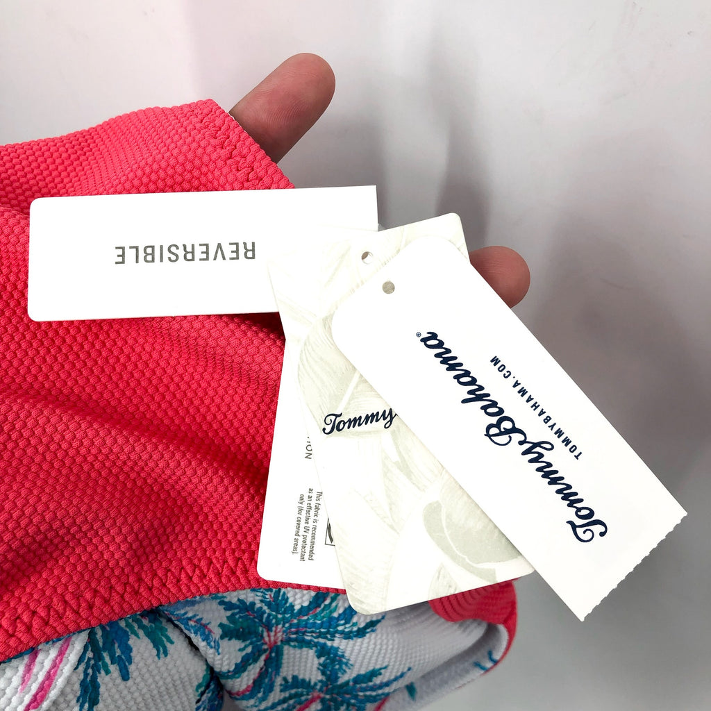 TOMMY BAHAMA Island Cays Tropical Rev Hipster Bikini Bottoms Large White NWT