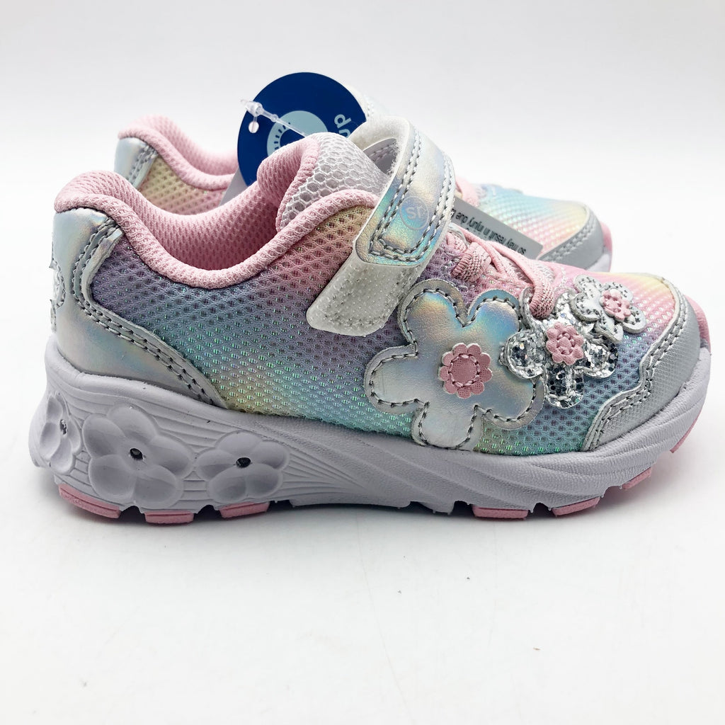 Stride Rite Girls SR Lighted Glimmer Sneaker 2.0 Size 3 WIDE Pink Kid Shoes NIB