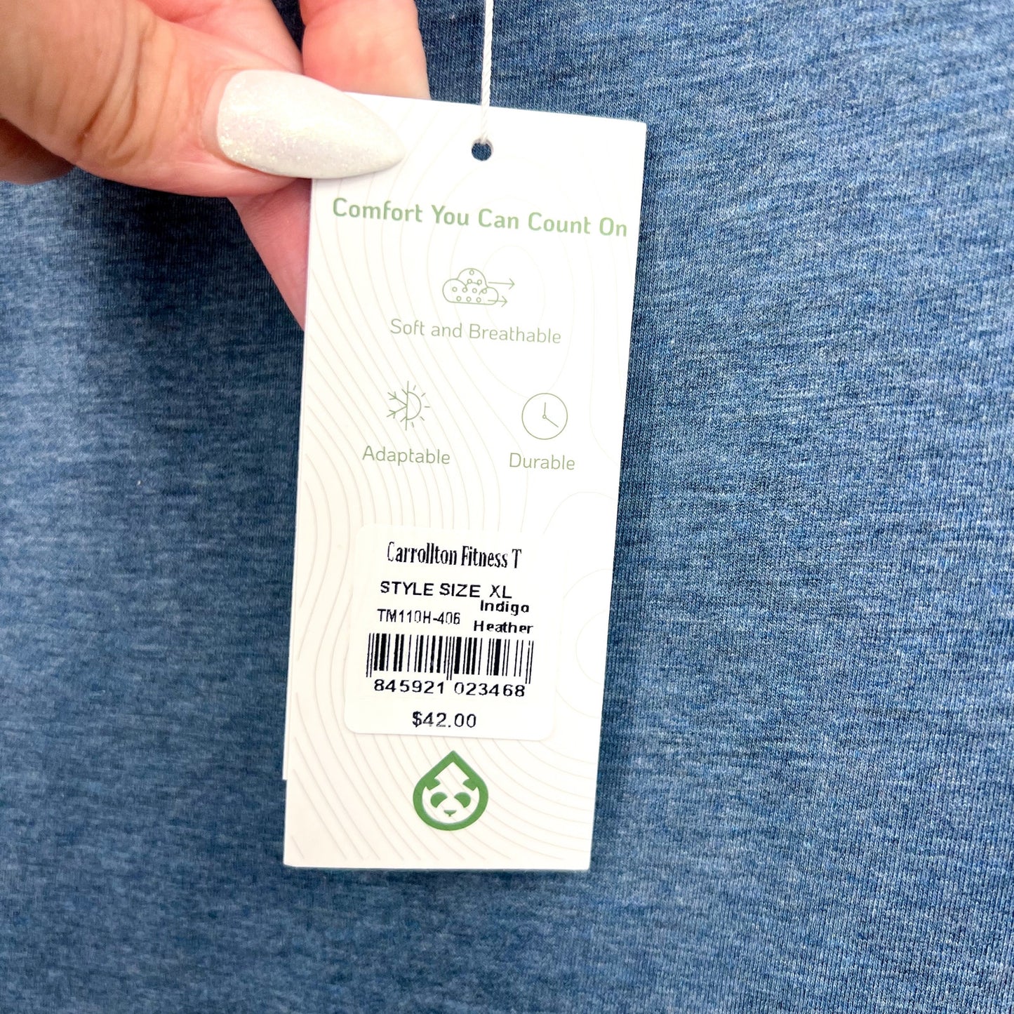 TASC Men's Carrollton Fitness T-Shirt XL Classic Blue Heather Short Sleeve NWT