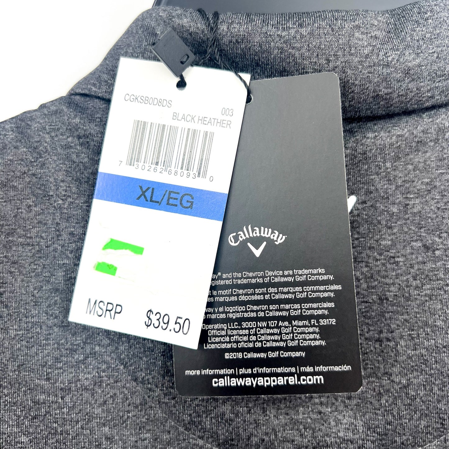 CALLAWAY Women's 1/4 Zip Sleeveless Golf Polo Shirt XL Black Heather NWT