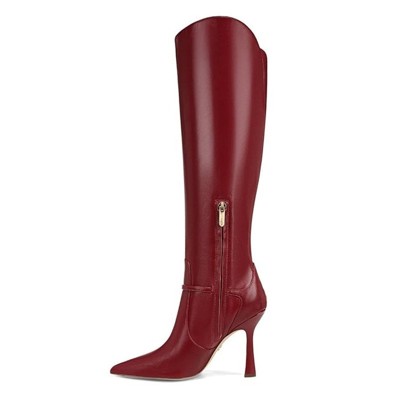 Sam Edelman Womens Elia Above The Knee High Boots US 6 M EU 36 Red Leather NIB
