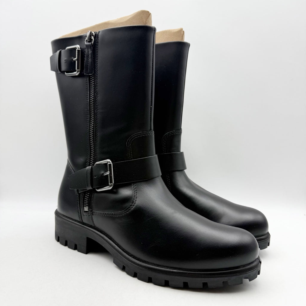 ECCO Womens Modtray Moto Mid Calf Boots EU 38 US 7-7.5 Black Leather NWOB