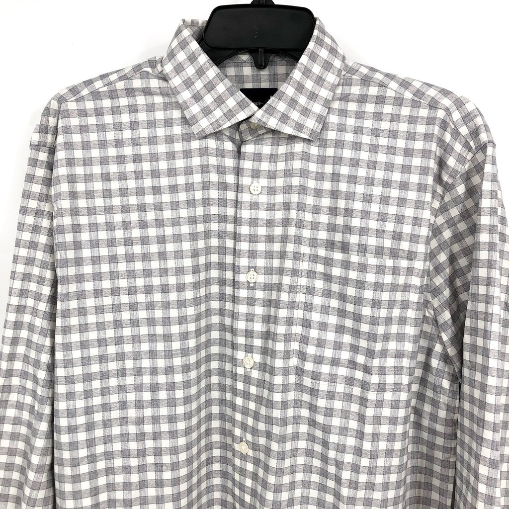 JOHNNIE O Men's Ashworth Performance Button Up Shirt Medium Light Gray NWOT