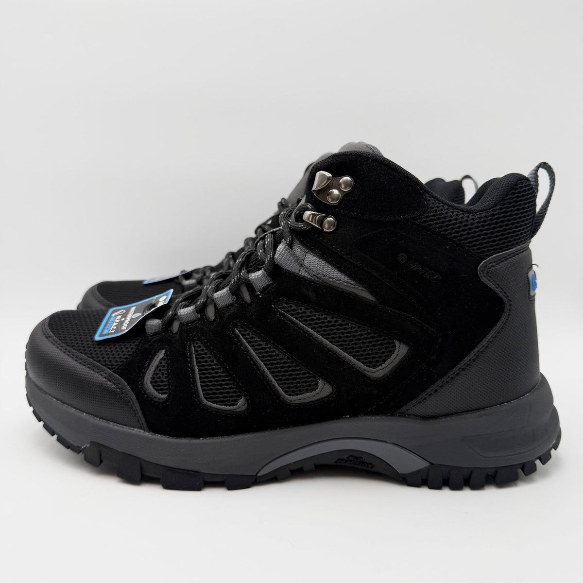 Hi-Tec Mens Mesa Mid Hiking Boot Size 10.5 Wide EU 43.5 Black WP NWOB