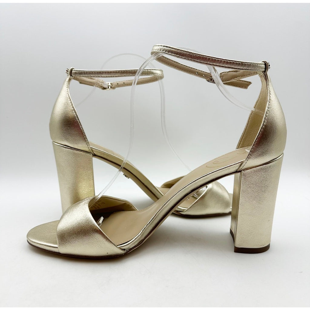 Sam Edelman Womens Robyn Heeled Sandals Size 11 M EU 42 Gold Patent Leather NWOB