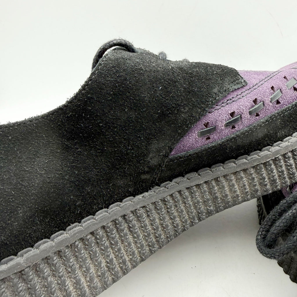 RE/DONE Women Creeper Oxford Shoe EU 40 US 10 Black Purple Suede Platform NWOB