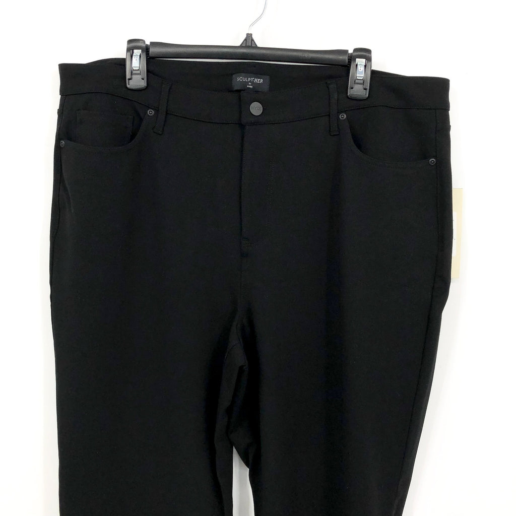 NYDJ Sculpt Her Women's Marilyn Straight Pants Size 16W Black Mid Rise NWT