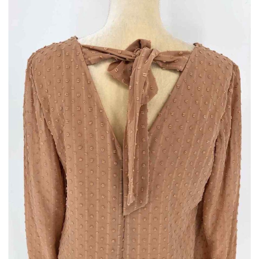 INC INTERNATIONAL CONCEPTS Women Shift Dress Large Tan Hazelwood Long Sleeve NWT
