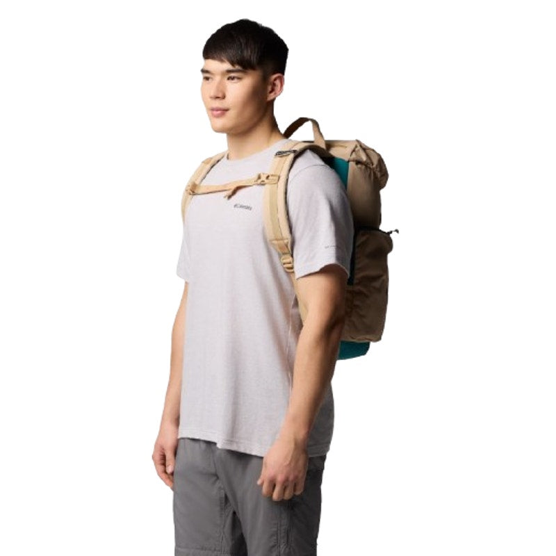 COLUMBIA Trail Traveler 28L Rucksack Backpack One Size Tan Canoe River Blue NWT