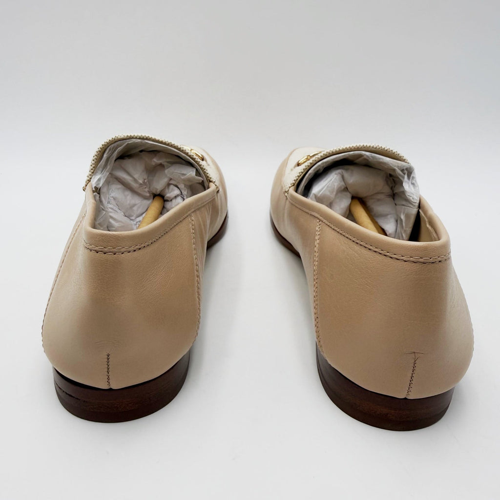 Sam Edelman Womens Loraine Bit Loafers Size 7.5 Beige Sand Canvas NWOB