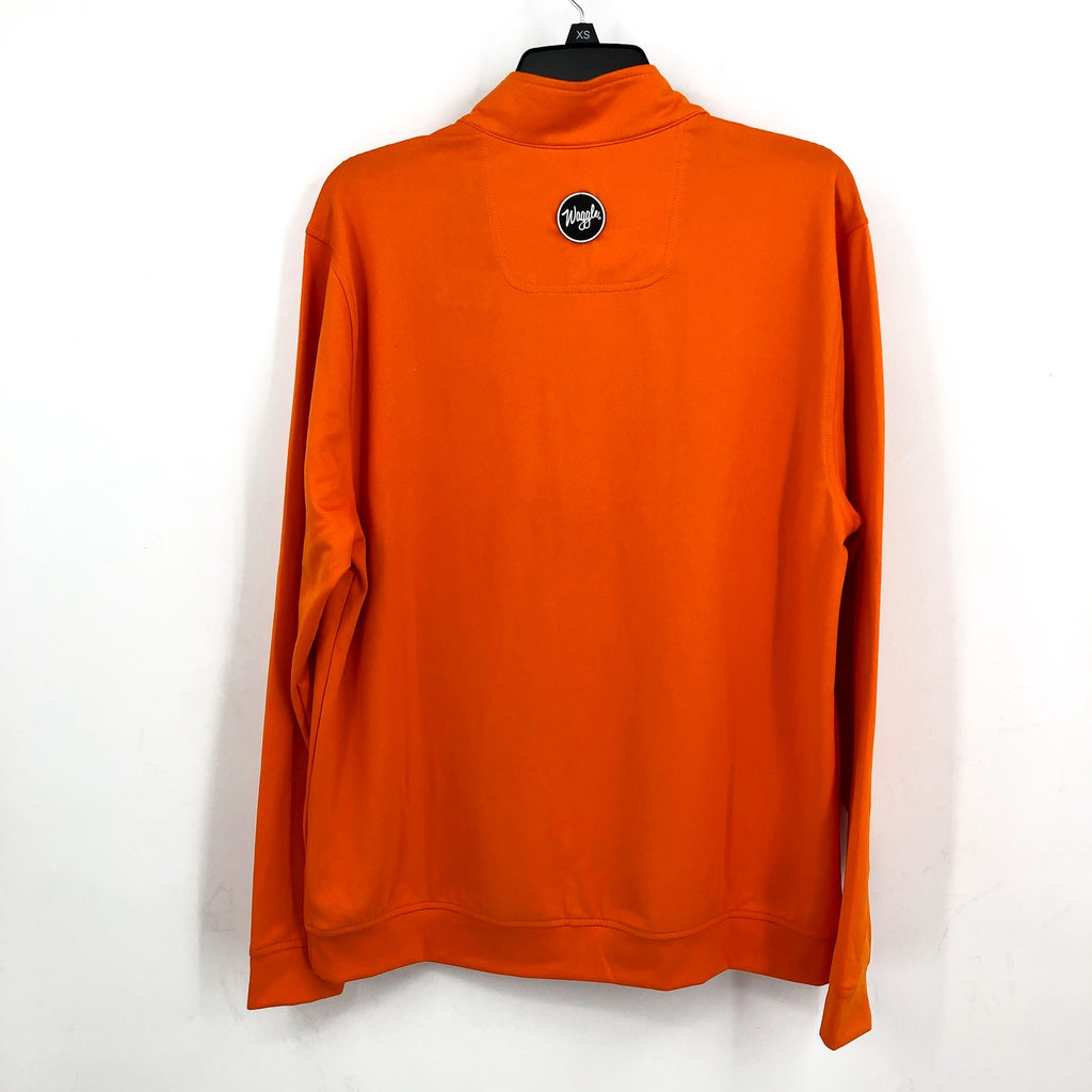 WAGGLE Mens Loosey Goosey Quarter Zip Pullover XXL Orange Long Sleeve Golf NWT