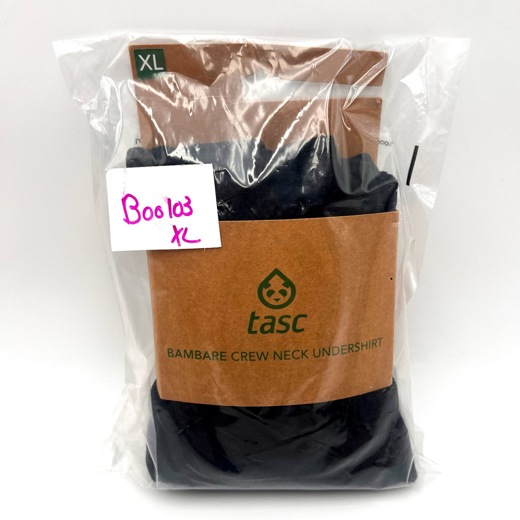 TASC Men's BamBare Bamboo Comfort Crewneck Undershirt XL Black NWT
