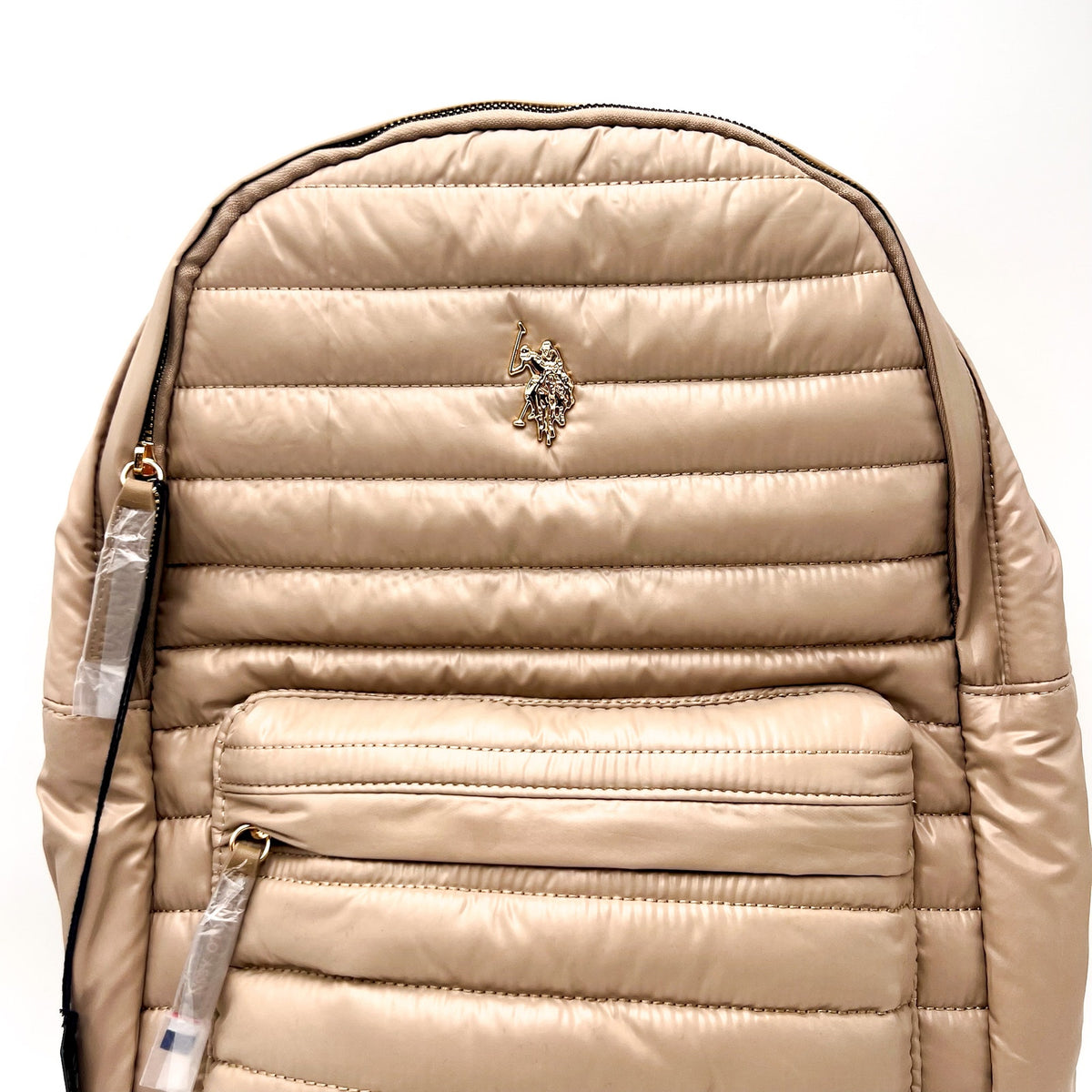 U.S POLO ASSN. Quilted Nylon Backpack One Size Taupe Beige NWT