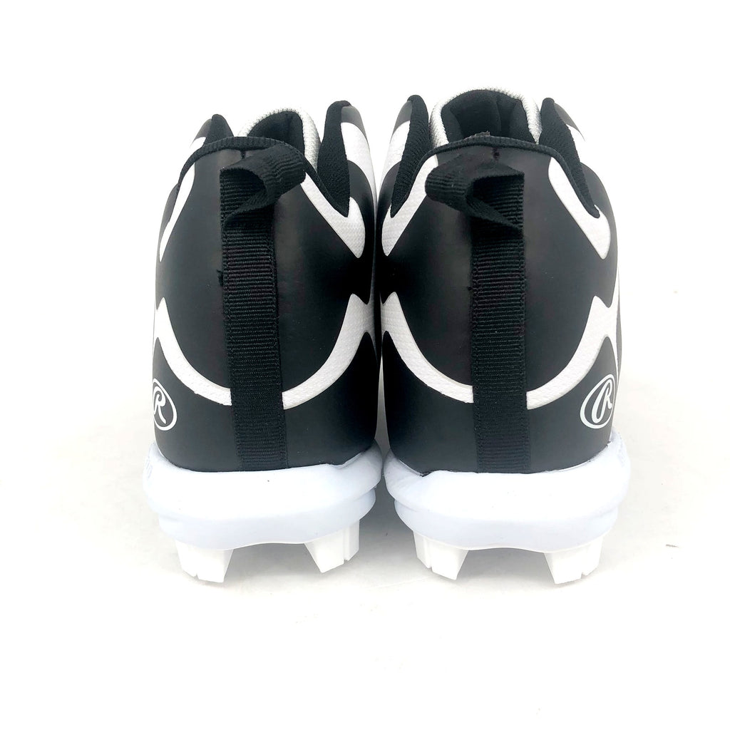 Rawlings Mens Rookie Mid Baseball Cleats Size 10D White Black NWOB
